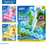 Toilet Rim Clip on Freshener Deoderiser 2pk - 3 Scents: Lemon, Pine, Flower - 2x45g/pk – image 4
