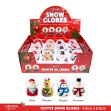 Christmas Toy Snow Globe Santa Sack Base 4.5cm X 4.5cm X 6.5cm Reindeer, Santa, Snowman & Penguin – image 4