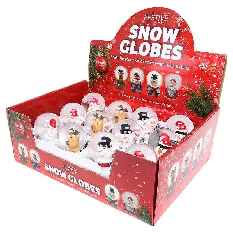 Christmas Toy Snow Globe Santa Sack Base 4.5cm X 4.5cm X 6.5cm Reindeer, Santa, Snowman & Penguin – image 3