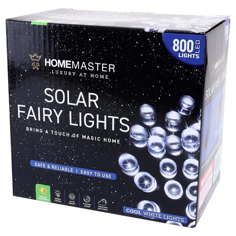 Christmas Fairy Light Solar 800LED 49.5 Total Length Cool White 8 Functions – image 3