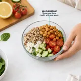 Container Set Glass Round Bowl with Lid 5pc - 120ml, 200ml, 300ml, 450ml, 860ml – image 1