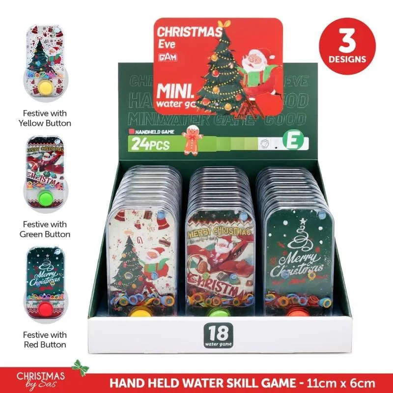 Hand Held Water Skill Game Christmas 11cm X 6cm X 2cm 3 Assorted Designs – image 4
