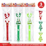 Toy Wand LED with Sound 4.5cm X 25cm Santa & Christmas Tree Multi-Colour Spinning LED Requires: 3 X AA (Not Included) 1 Light Up Functions – image 4