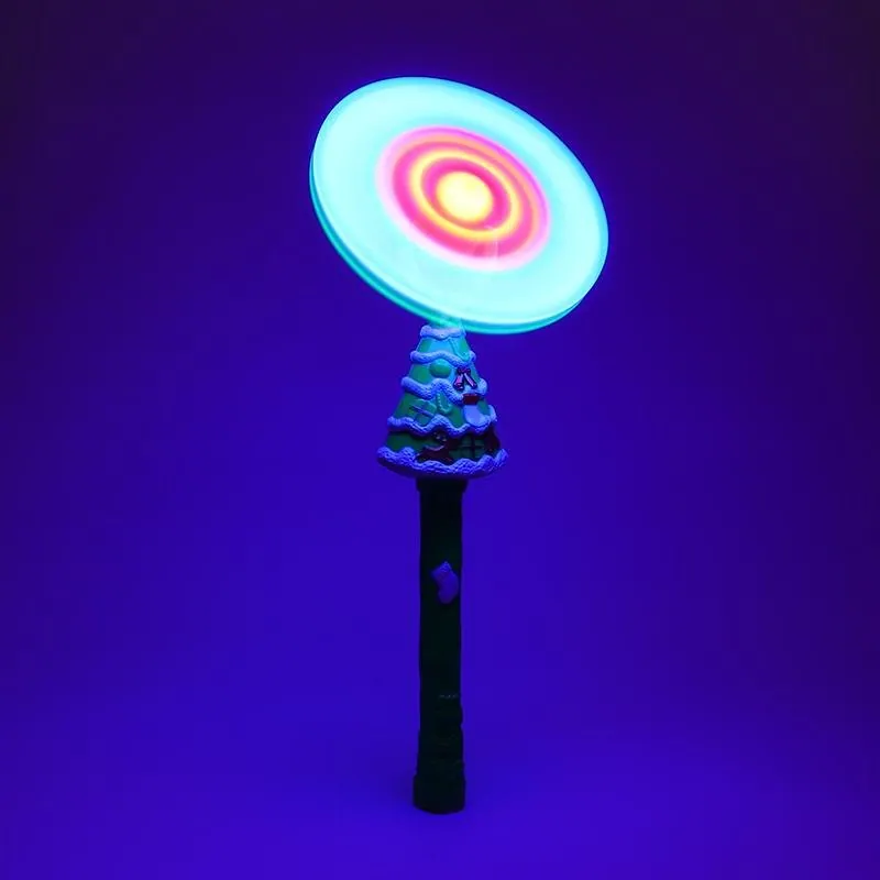 Toy Wand LED with Sound 4.5cm X 25cm Santa & Christmas Tree Multi-Colour Spinning LED Requires: 3 X AA (Not Included) 1 Light Up Functions – image 2