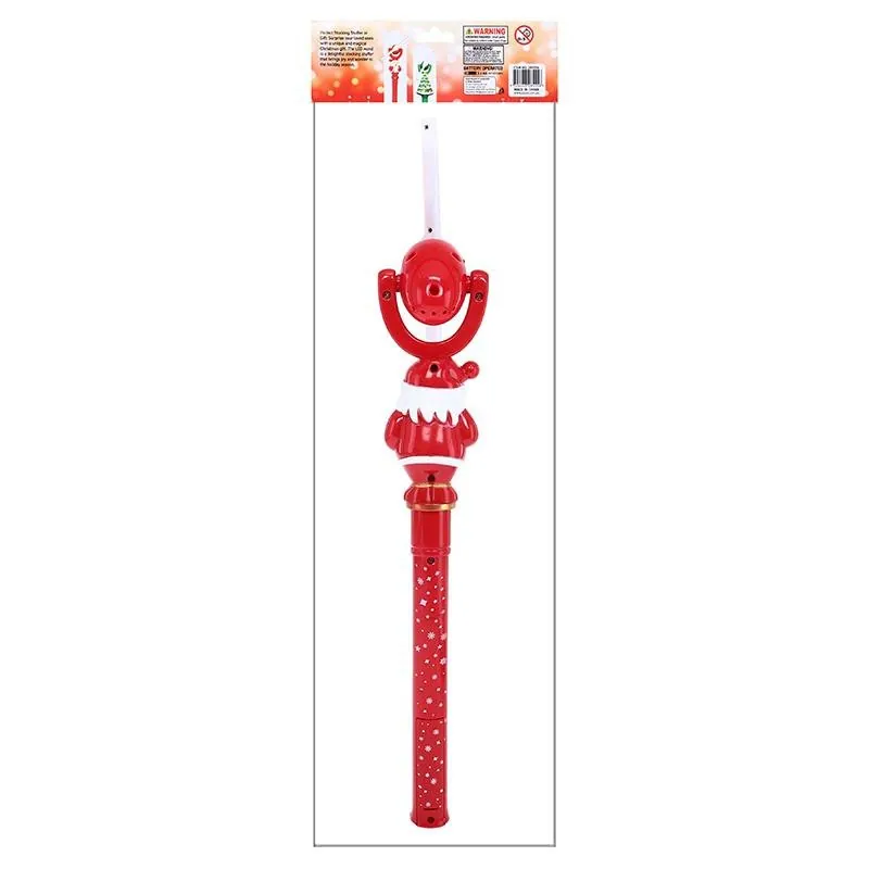 Toy Wand LED with Sound 4.5cm X 25cm Santa & Christmas Tree Multi-Colour Spinning LED Requires: 3 X AA (Not Included) 1 Light Up Functions – image 3