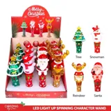 Toy Wand LED Light Spinner Christmas Santa (6.5cm X 7cm X 20), Snowman (5cm X 7cm X 19cm) & Christmas Tree (7cm X 7cm X 18cm) (Yellow, Blue, Red & Green) Requires – image 4