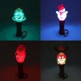 Toy Wand LED Light Spinner Christmas Santa (6.5cm X 7cm X 20), Snowman (5cm X 7cm X 19cm) & Christmas Tree (7cm X 7cm X 18cm) (Yellow, Blue, Red & Green) Requires – image 2