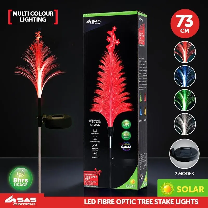 Stake Light Solar Christmas Tree Fibre Optic 1LED 15cm X 23cm X 73cm 1 Function Colour Changing – image 4