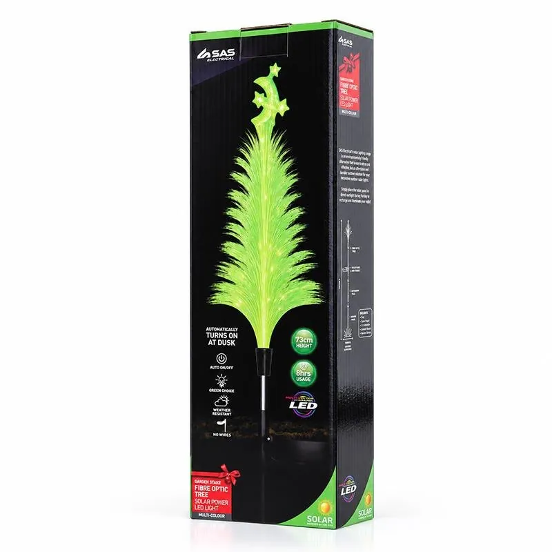 Stake Light Solar Christmas Tree Fibre Optic 1LED 15cm X 23cm X 73cm 1 Function Colour Changing – image 3