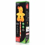 Christmas Stake Light Solar Gingerbread Man with Candy Striped Pole 5LED 9.5cm X 14cm X 51cm Warm White 8 Functions – image 3