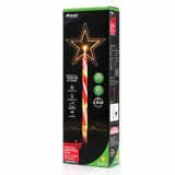 Christmas Stake Light Solar Star with Candy Striped Pole 5LED 12cm X 12cm X 46cm Warm White 8 Functions – image 3