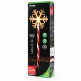 Christmas Stake Light Solar Snowflake with Candy Striped Pole 5LED 12cm X 10.5cm X 45cm Warm White 8 Functions – image 3