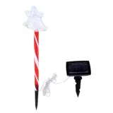 Stake Light Solar Christmas Bell with Candy Striped Pole 5LED 8.5cm X 8.8cm X 45cm Warm White 2 Functions – image 1