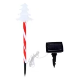 Stake Light Solar Christmas Tree 3D with Candy Striped Pole 5LED 9.5cm X 13.5cm X 48cm Warm White 2 Functions – image 1
