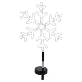 Christmas Stake Light Solar Silhouette Snowflake 34LED 22cm X 22cm X 70cm Warm White 8 Functions – image 1