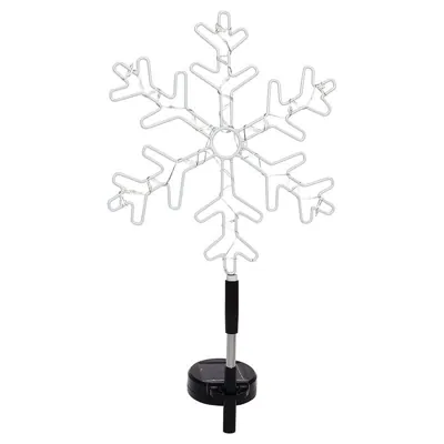 Christmas Stake Light Solar Silhouette Snowflake 34LED 22cm X 22cm X 70cm Warm White 8 Functions