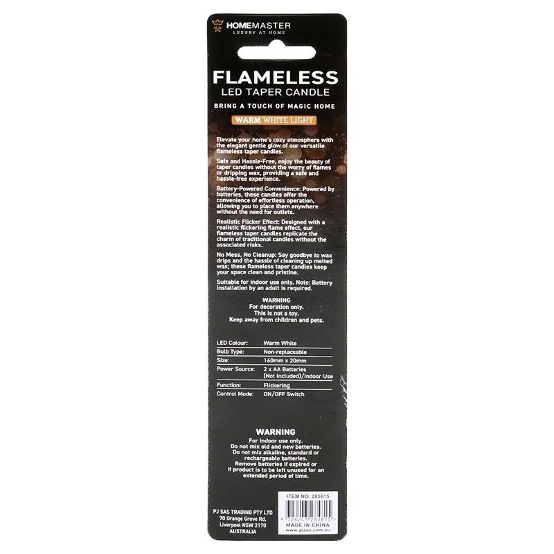 Christmas LED Flameless Battery Operated Taper Candle 16cm Warm White Flickering Function Requires – image 3