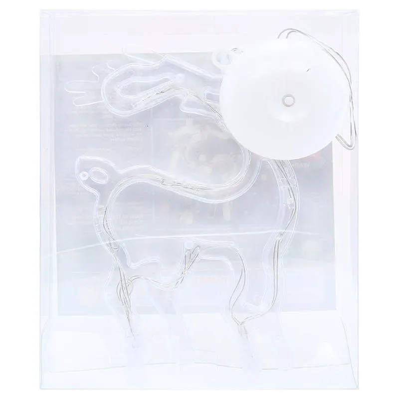 Christmas Decorative Light Battery Operated Window Silhouette with Suction Cup Warm White Reindeer (13.5cmx20.5cmx47.5), Snowflake (16cmx19cmx47.5cm), Santa (12cmx21cmx46cm), & Bell (15cmx19cmx47.5cm) Requires: 3 X AAA Batteries (Not Included) – image 3