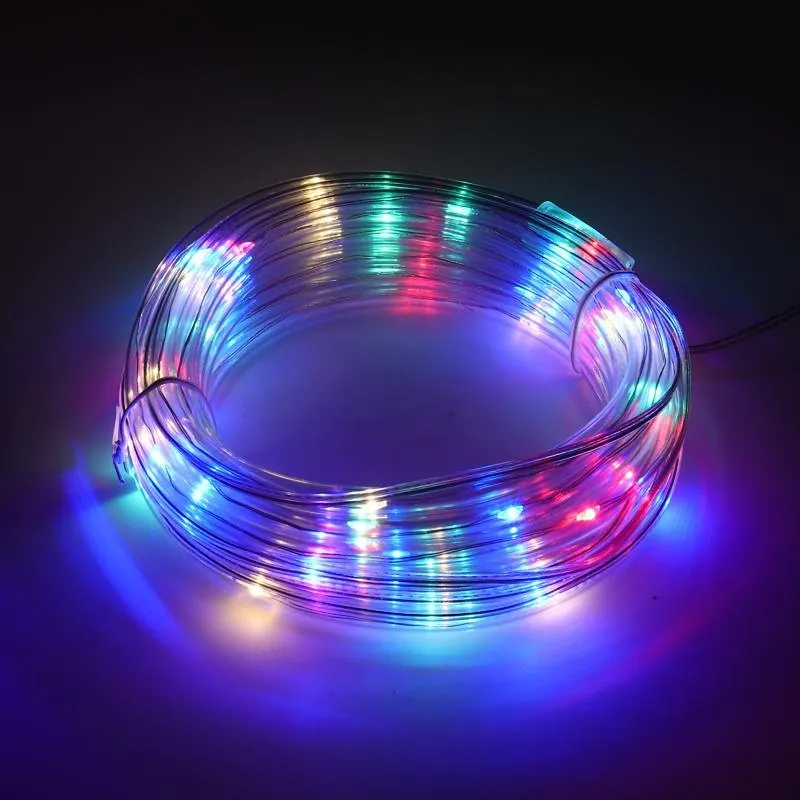 Christmas Rope Light Solar 50LED 7m Total Length Mutli Colour 8 Functions – image 2