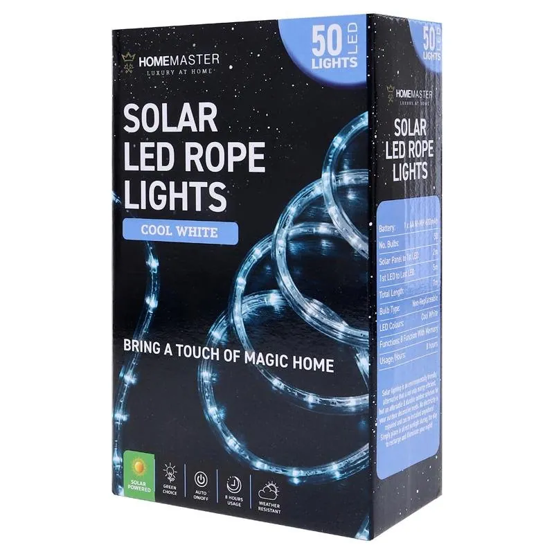 Christmas Rope Light Solar 50LED 7m Total Length Cool White 8 Functions – image 3
