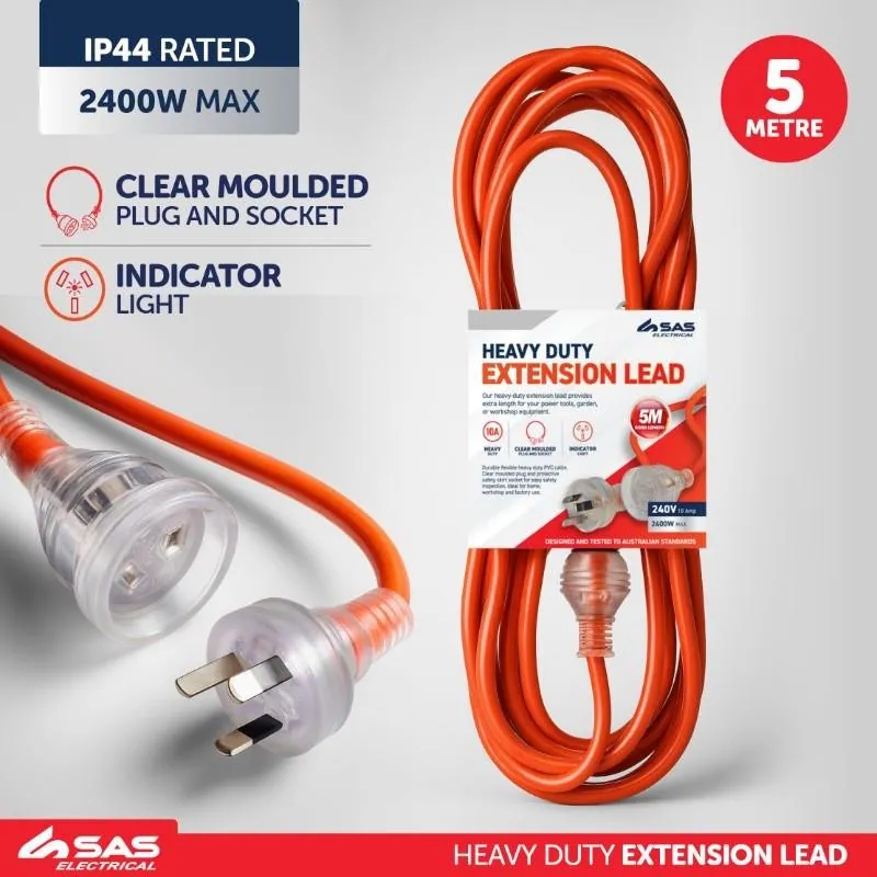 Christmas Extension Lead Heavy Duty 10 Amp Orange 5m – image 4