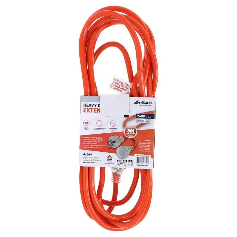 Christmas Extension Lead Heavy Duty 10 Amp Orange 5m – image 3