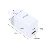 Charger 2-Port Usb-a & Usb-c 20W White (Compatible with iPhones and Android Devices) – image 1