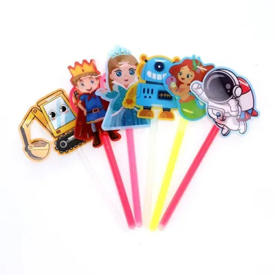 Glow Characters with Glow Stick - 6 Assorted Designs Fairy, Excavator, Astronaut, Princess, Prince, Mermaid