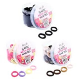 Hair Elastic Ties Small Ø2.5cm (Metal Free Fabric) 100pk/Tub - 3 Colour Packs: Black, Neutrals, Coloured – image 1