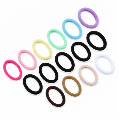 Hair Elastic Ties Ø4cm (Metal Free Fabric) 35pk/Tub - 3 Colour Packs: Black, Neutrals, Coloured