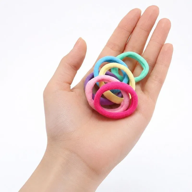 Hair Elastic Ties Ø4cm (Metal Free Fabric) 35pk/Tub - 3 Colour Packs: Black, Neutrals, Coloured – image 2