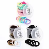 Hair Elastic Ties Ø4cm (Metal Free Fabric) 35pk/Tub - 3 Colour Packs: Black, Neutrals, Coloured – image 3