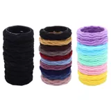 Hair Elastic Ties Ø4.5cm (Metal Free Fabric) 10pk/ Tube - 3 Colour Packs: Black, Darks, Pastels – image 1