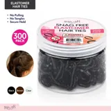 Hair Elastic Ties (Elastomer) 300pk/Tub - 3 Colour Packs: Black, Brown, Clear (tpe) – image 4