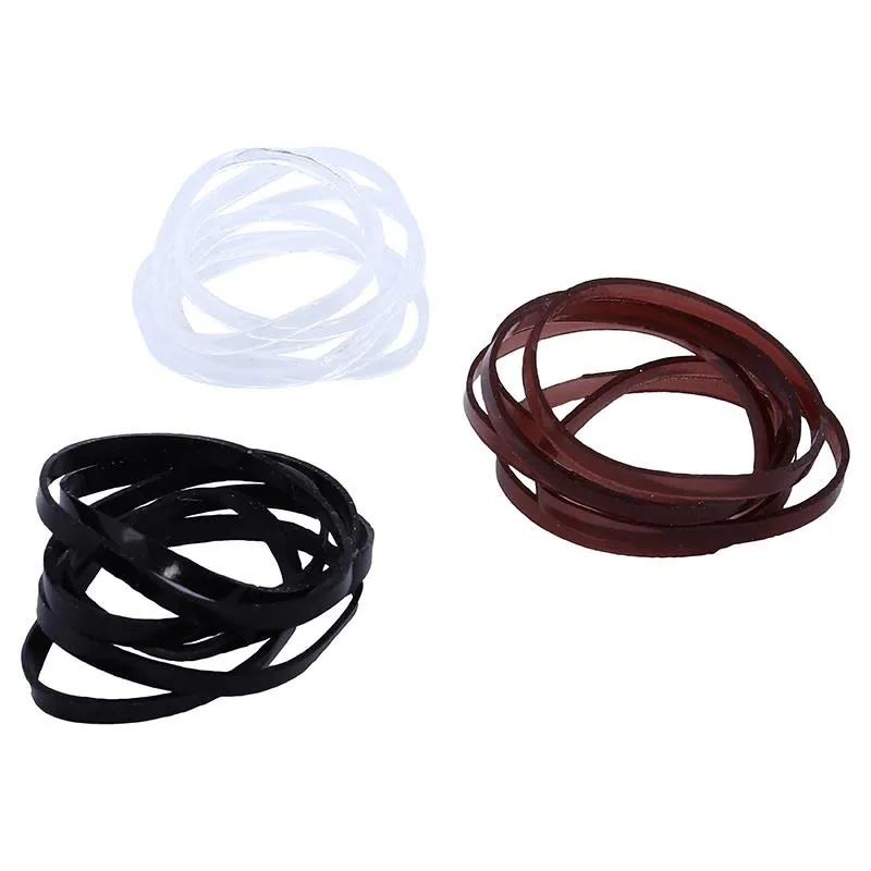 Hair Elastic Ties (Elastomer) 300pk/Tub - 3 Colour Packs: Black, Brown, Clear (tpe) – image 2