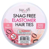 Hair Elastic Ties (Elastomer) 300pk/Tub - 3 Colour Packs: Black, Brown, Clear (tpe) – image 3