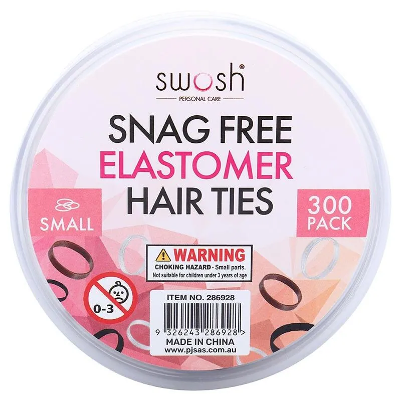 Hair Elastic Ties (Elastomer) 300pk/Tub - 3 Colour Packs: Black, Brown, Clear (tpe) – image 3