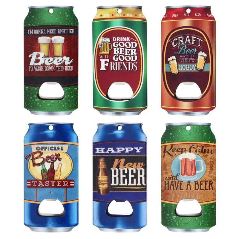 Man Cave Accessories Bottle Opener Magnetic Flat Can Shaped 12cm X 6cm X 0.5cm 18 Assorted – image 2