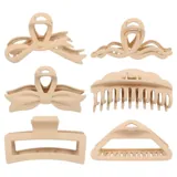 Hair Clip Claw 1pc - 13cm - 6 Assorted Designs - Black, Brown, Beige – image 1