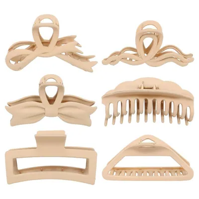 Hair Clip Claw 1pc - 13cm - 6 Assorted Designs - Black, Brown, Beige