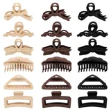 Hair Clip Claw 1pc - 13cm - 6 Assorted Designs - Black, Brown, Beige – image 2