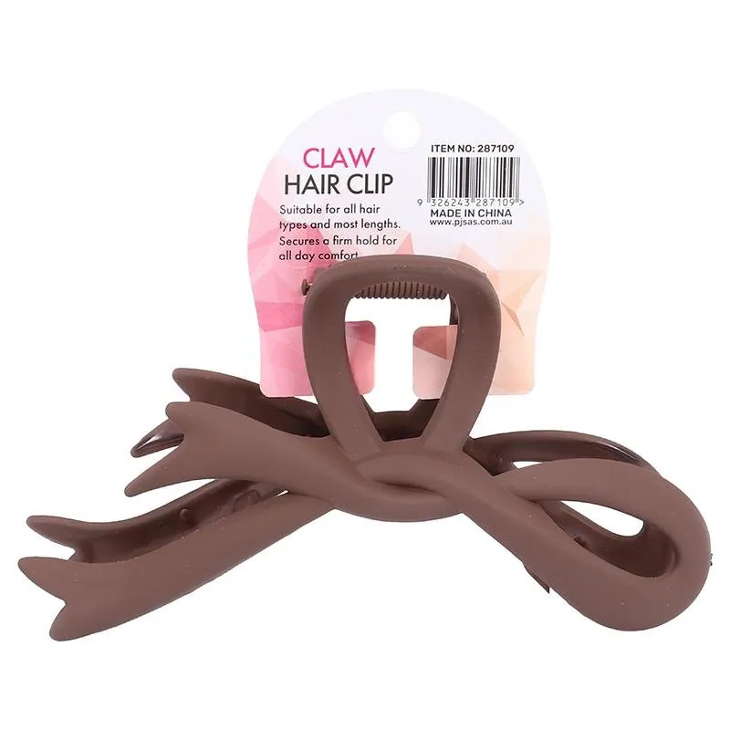 Hair Clip Claw 1pc - 13cm - 6 Assorted Designs - Black, Brown, Beige – image 3