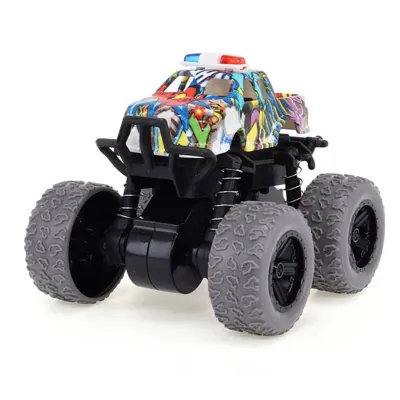 Friction Truck 4WD 8.5cm X 8cm X 7.5cm White, Black, Blue & Grey