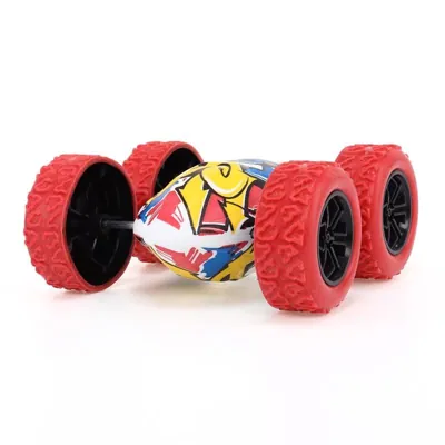 Friction Stunt Car 8cm X 8cm X 3.5cm Red, Green & Blue