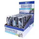 Reading Glasses Numbered with Case – Plastic Frame – Assorted Available Strengths +1 (2pc) +1.5 (4pc), +2 (5pc), +2.5 (5pc), +3 (4pc), +3.5 (2pc), +4 (2pc) – image 3