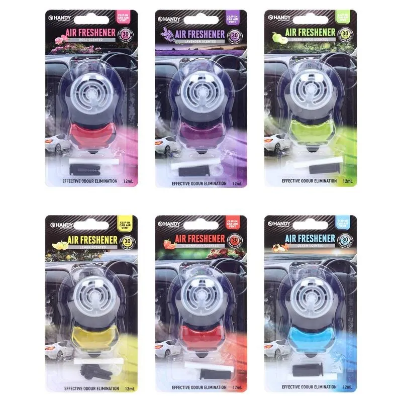 Air Freshener Vent 12ml 6 Assorted Scents & Colours (Apple, Lavender, Strawberry, Lemon, Rose & Ocean Breeze) – image 4