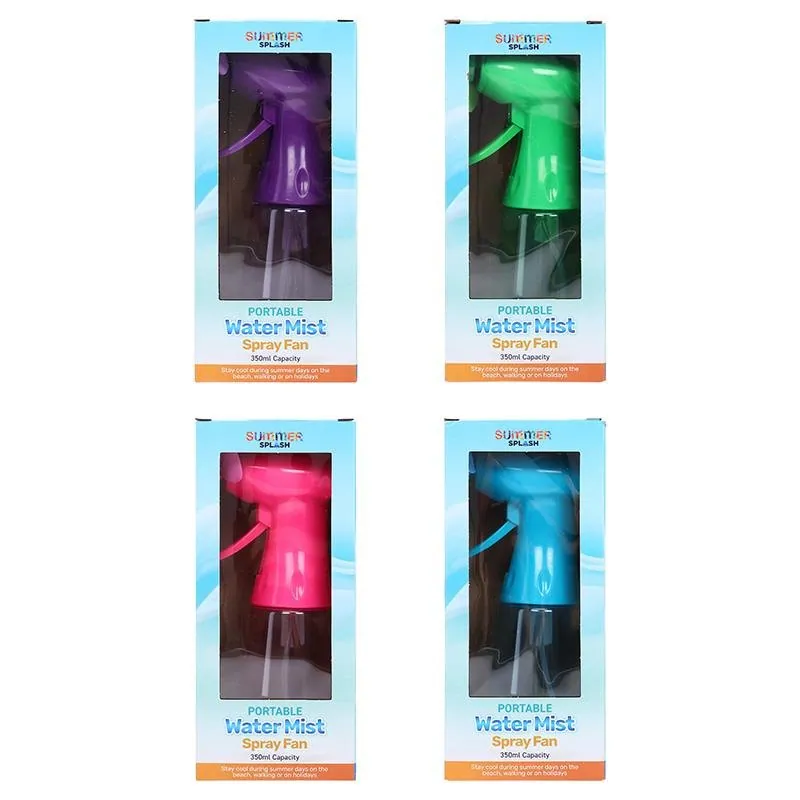 Fan Water Misting Handheld Battery Operated 10cm X 22cm X 8cm 350ml Pastel 4 Asorted Colours Requires – image 4