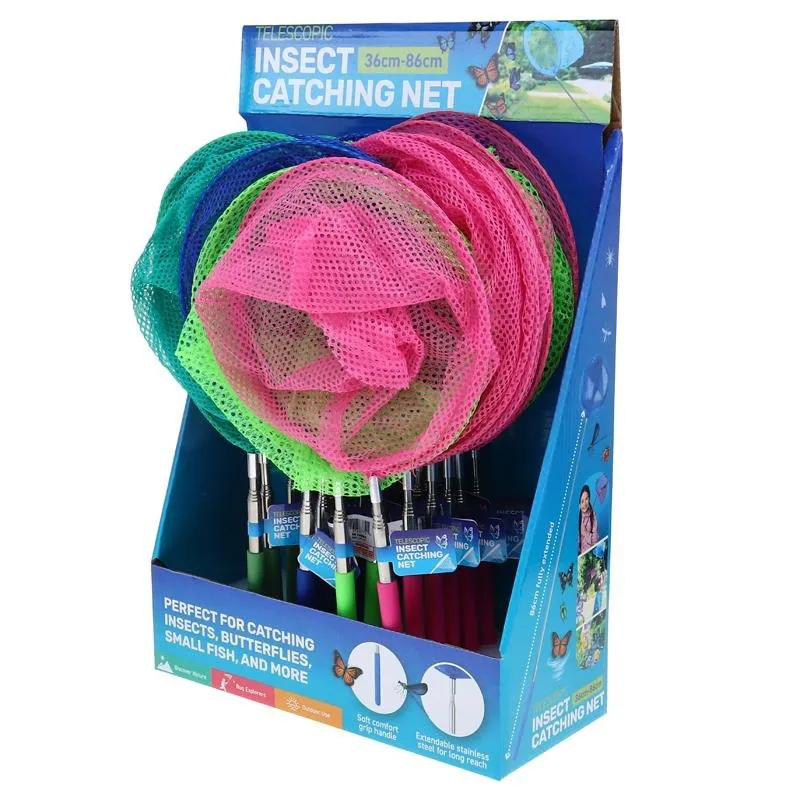 Net Insect Catching Telescopic 20cm Dia X 36cm (Extends To 86cm) Yellow, Green, Blue, Red – image 3