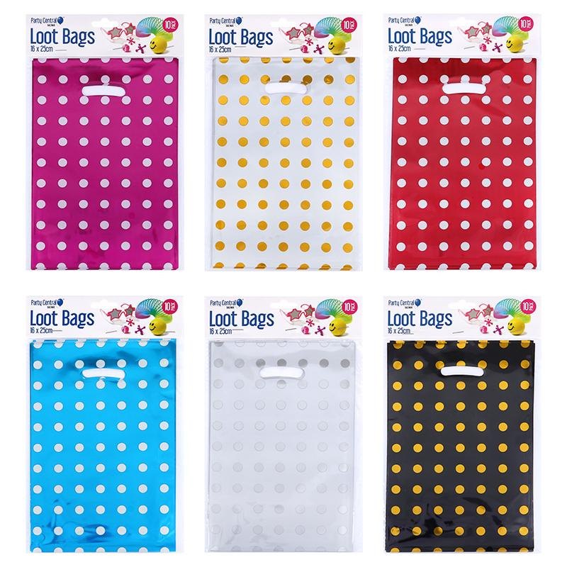 Foil Polka Dot Loot Bags 16 x 25cm (10 Pack) — photo 2 of 4