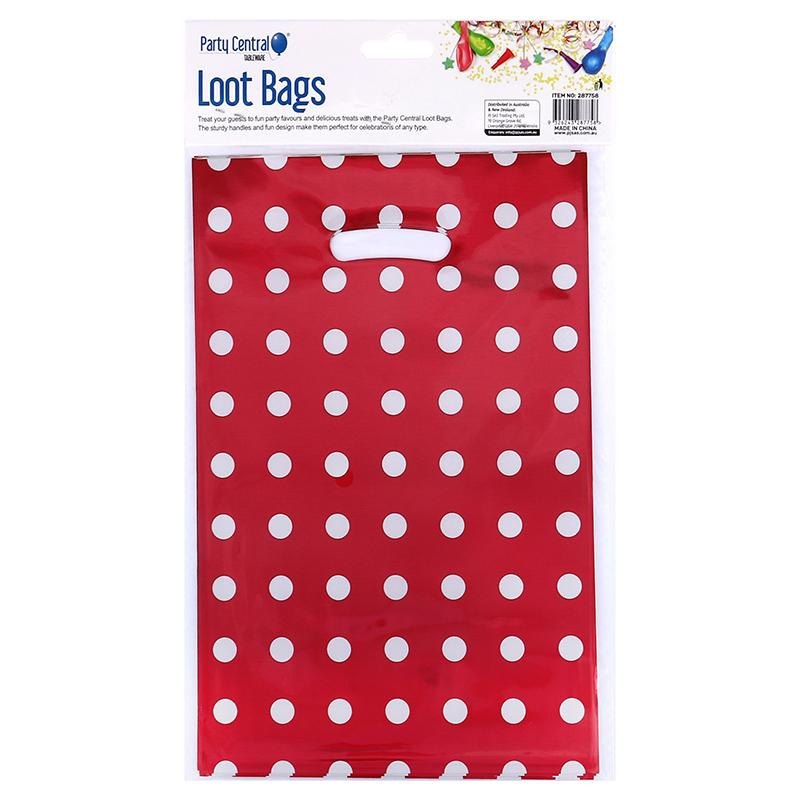Foil Polka Dot Loot Bags 16 x 25cm (10 Pack) — photo 4 of 4